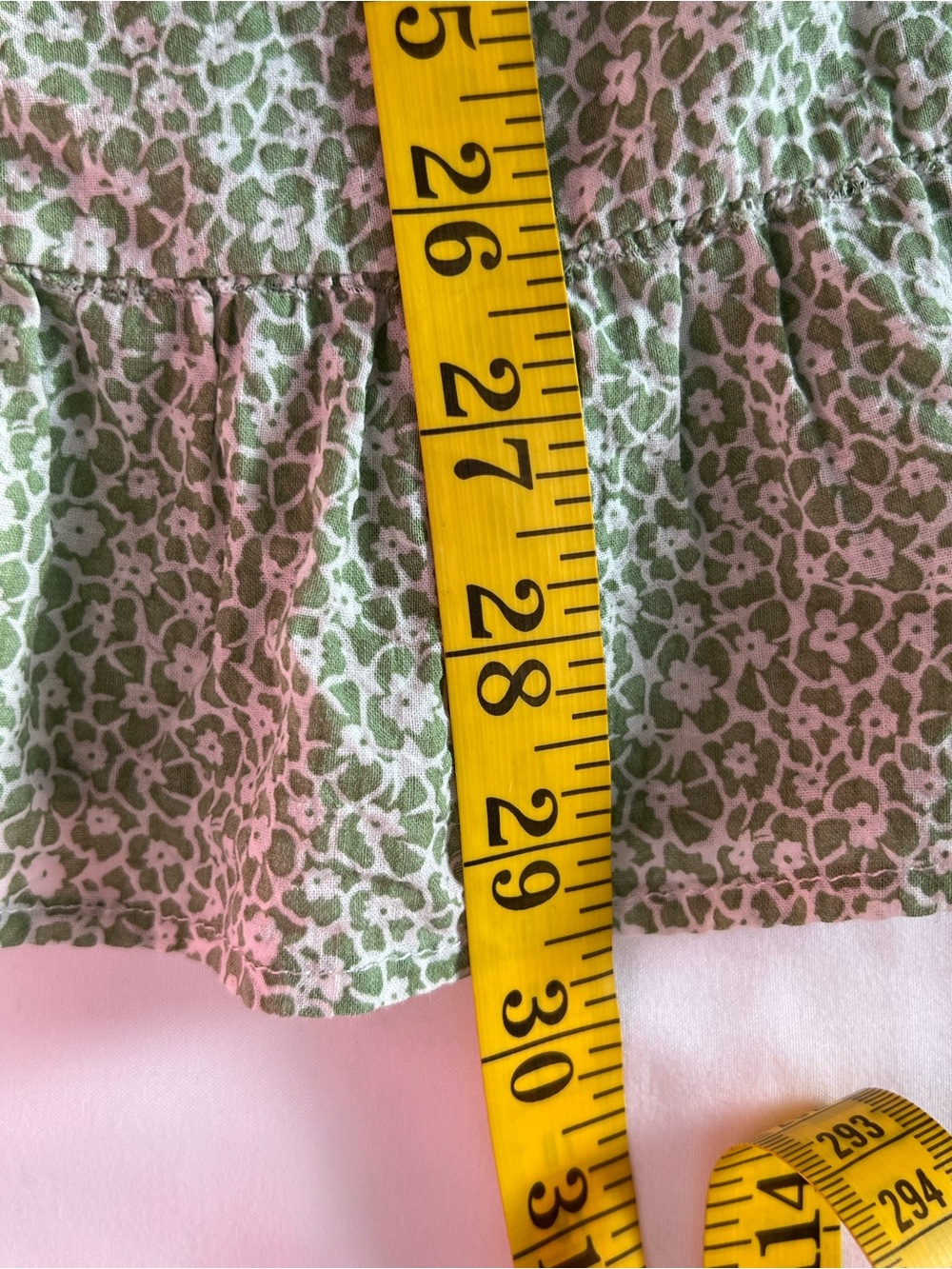 Aurora European Boutique Green Floral Ruffle Dress 100% Cotton Lined Size 6 30 - Picture 11 of 11